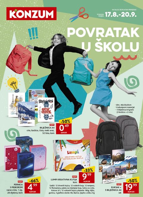 Naslovnica: Konzum katalog škola 17.08.2026. – 20.09.2026.
