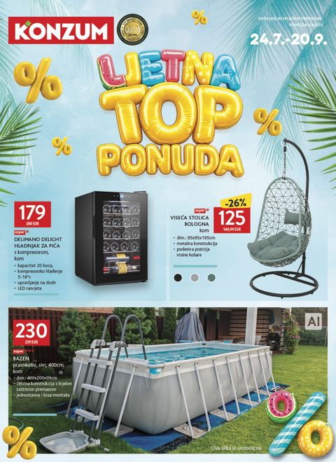 Naslovnica: Konzum ljetna top ponuda 24.07.2026. – 20.09.2026.