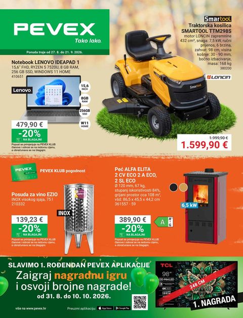 Naslovnica: Pevex katalog 27.08.2026. – 21.09.2026.