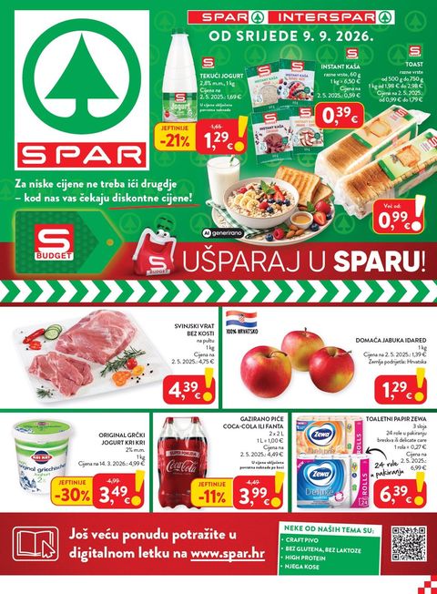 Naslovnica: SPAR letak 09.09.2026. – 15.09.2026.
