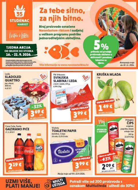 Naslovnica: Studenac tjedni katalog 16.09.2026. – 22.09.2026.